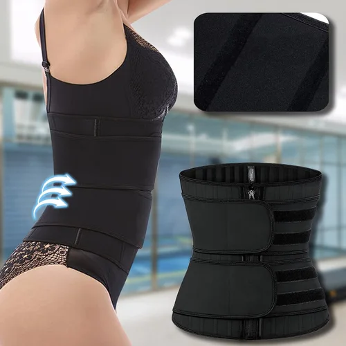 Vista 4 de Cinturón de entrenamiento de cintura para mujer control de abdomen ajuste de cintura para entrenamiento faja de sudor deportiva moldeador de cuerpo