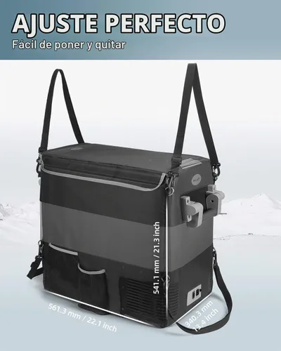 Vista 8 de BougeRV Funda protectora aislada de 53 cuartos de galón, funda para refrigerador portátil de 12 voltios, funda para congelador de automóvil