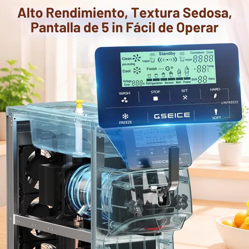 Vista 8 de Máquina para hacer helados de servicio suave comercial Negro