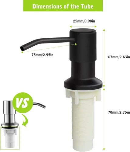 Vista 4 de Dispensador de jabón para fregadero de cocina, dispensador de jabón para fregadero Kichen integrado, kit de tubo de extensión de 47 pulgadas, bomba