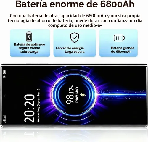 Vista 3 de C24 Ultra desbloqueado teléfono, 256GB+8GB Smartphone herramienta pluma Gris