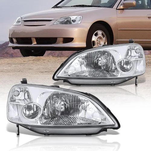 Vista 10 de AJP Distributors Conjunto de faros delanteros JDM para parachoques, señal de conducción, par LH+RH compatible/reemplazo para Civic 2 puertas Coupe 4