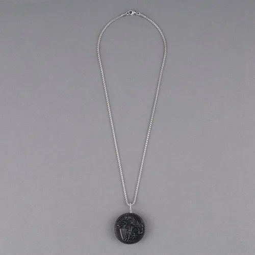 Vista 3 de COAI Religious Jewelry Collar de obsidiana de San Miguel
