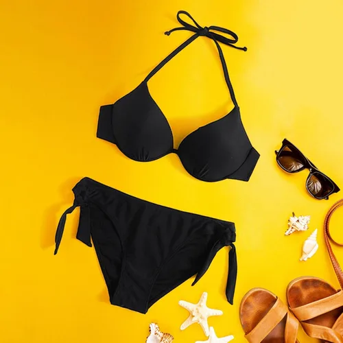 Vista 7 de 4-Jul - Traje de chándal de los años 80 para mujer, color negro, cuello colgante, sexy, traje de baño para mujer, traje de baño sexy a