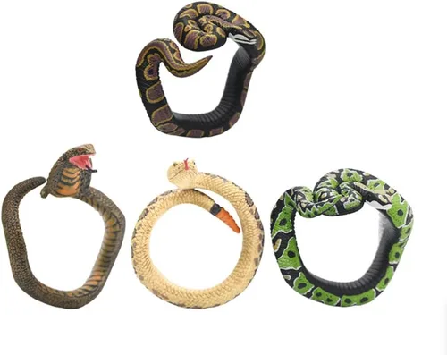 Vista 8 de 2 pulseras de serpiente de Halloween, pulsera de serpiente complicada, juguete de broma de pitón para Halloween, día de los inocentes, fiesta