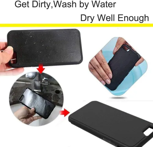 Vista 3 de Funda de teléfono celular para iPhone 11, funda de gravedad adherente en superficie plana lisa antigravedad, cubierta protectora negra iPhone 11