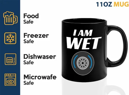Vista 3 de Taza de café Racer de 11 onzas, color negro, I'm Wet - Fuel Speed Racer Car Guys Circuit Automotive Racing Boy Regalos para él, papá, hombres, novio