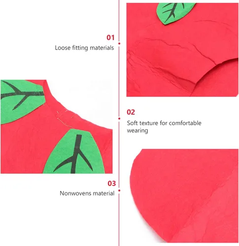 Vista 5 de Kesyoo - Disfraz de frutas y verduras para niños, para fiestas de disfraces, sandía, fresa, manzana, para niñas y niños
