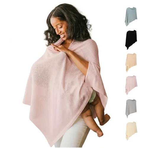 Vista 13 de Ponchy de Gold Mamas - Cobertura de lactancia transpirable para la privacidad - Versátil diseño de poncho 5 en 1 - Esencial para el registro