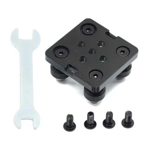 Vista 4 de Pequeña Rueda en V con Placa para Perfil de Aluminio 2020 para CNC y Impresora 3D