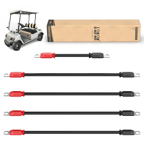 Vista 10 de 10L0L Cables de batería para carrito de golf Yamaha G22 de 48 voltios, kit de cableado de cable de batería con calibre 4, 5 piezas, juego de cables