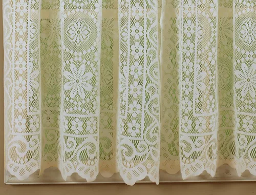 Vista 3 de Today's Curtain Hopewell Cenefa de encaje prémium de 12 pulgadas, crema, 58 pulgadas de ancho x 12 pulgadas de largo