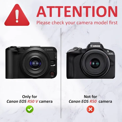 Vista 2 de Rieibi Funda de silicona para cámara Canon EOS R50 V, funda protectora suave para cámara Canon EOS R50V, accesorios con 2 protectores de pantalla