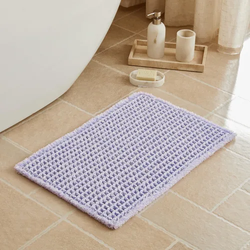 Vista 10 de Triohero Tapete de baño con diseño de gofre, tapete de baño pequeño y bohemio, antideslizante, lavable, ultra suave, súper absorbente, de secado