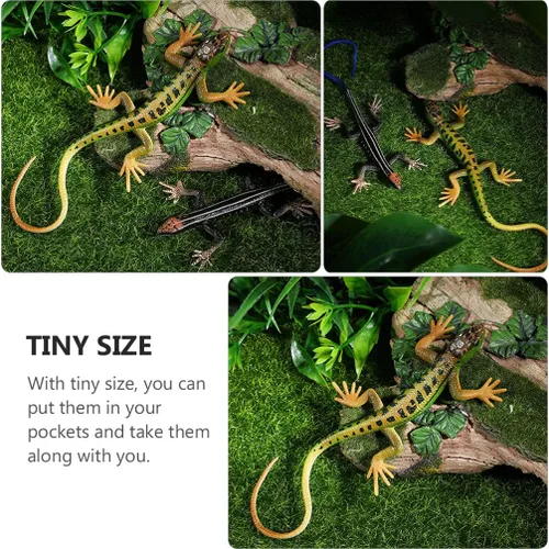 Vista 6 de Toddmomy Lagartos de plástico realista juguete de lagarto modelo artificial reptil lagarto figuras animales juguetes trucos broma para niños