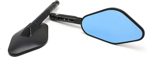 Vista 4 de Espejos traseros universales para motocicleta, espejos retrovisores CNC para Kawasaki para VERSYS 1000 ER6N para Yamaha XTZ 250 FZ6R para Suzuki Azul