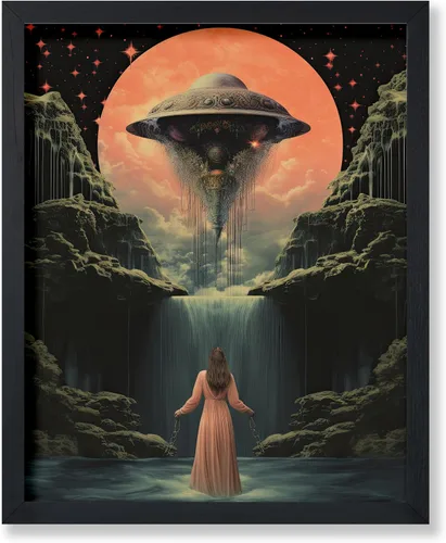 Vista 57 de Poster Master Póster OVNI – Impresión de mujer enmascarada – Arte extraterrestre – Arte surrealista – Arte de ciencia ficción – Regalo para hombres
