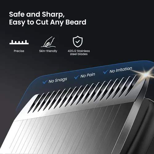 Vista 3 de MAXGROOM - Cortadora de barba 6 en 1 para hombres, afeitadora eléctrica inalámbrica impermeable, kit de aseo para bigote, cabello, cara, nariz