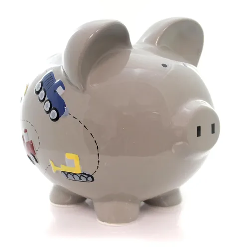 Vista 13 de Child to Cherish Cerdito de cerámica para niños, avión de papel