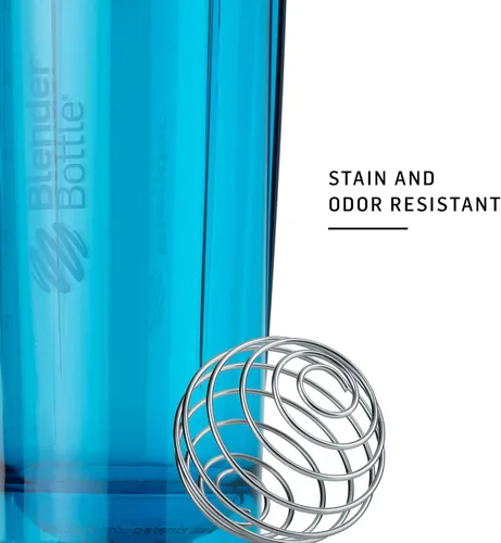 Vista 6 de BlenderBottle Shaker Bottle Pro Series perfecta para batidos de proteínas y antes del entrenamiento, 32 onzas, azul cerúleo