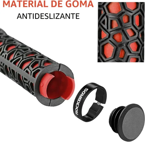 Vista 4 de ROCKBROS Puños de manillar de bicicleta con doble bloqueo Puños de bicicleta antideslizantes para manillar de bicicleta para MTB, BMX, patinetas