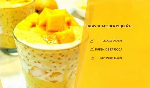 Vista 2 de Perlas de Sago de Tapioca de yuca Las mejores para té de burbuja con leche Boba, Certificado No-GMO, Sin Gluten, Bolas de Sago para postres, Sopa