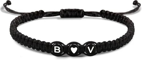 Vista 181 de Pulseras con iniciales para mujeres y hombres, regalos para novia, novio, pulseras de letras "I Love You", regalos para ella, él, mejor amigo