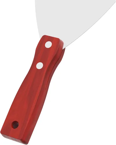 Vista 4 de Cuchillo de masilla, herramienta raspadora de acero inoxidable de 6 pulgadas, cuchillos de metal con mango de madera para paneles de yeso