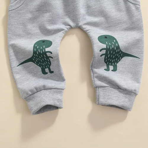 Vista 7 de Ropa de bebé recién nacido diseño de animal de dinosaurio género neutral de manga larga para otoño e invierno