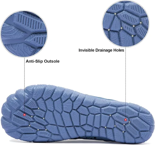Vista 2 de Josaywin Zapatos de agua para hombre descalzos de secado rápido, calcetines acuáticos para natación, buceo, surf, piscina, deportes acuáticos