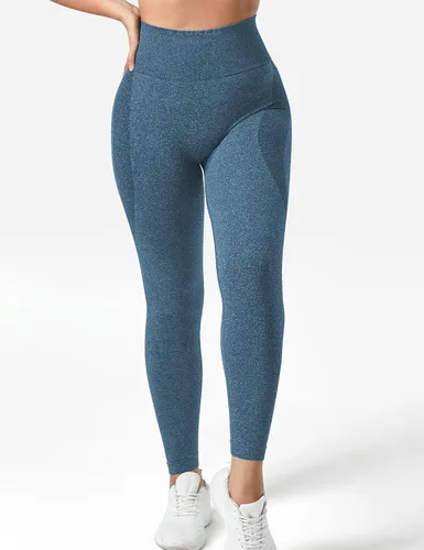 Vista 2 de YEOREO - Leggings de entrenamiento sin costuras de cintura alta para mujer, pantalones de yoga con contorno estilo sonrisa, mallas atléticas