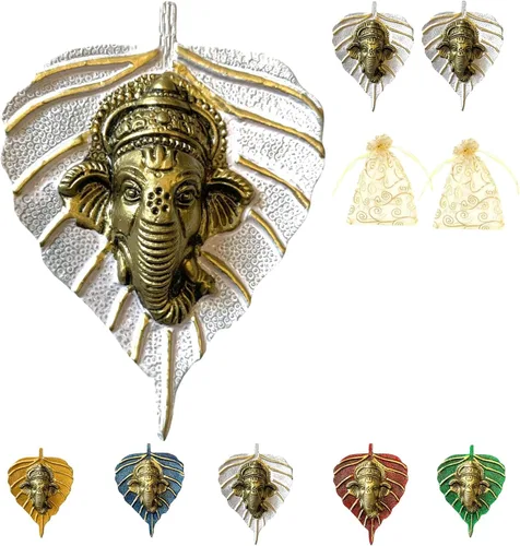 Vista 8 de LOVENSPIRE Ganesha Diwali - Decoración de hojas de metal para colgar en la pared para el hogar y la oficina, regalo de regreso de inauguración