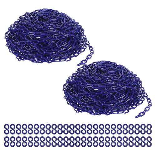 Vista 10 de PATIKIL Eslabones de Cadena de Plástico, Cadenas de Seguridad de 200 Pies, Cadenas de Plástico Negro para Barreras, Control de Multitudes, Líneas
