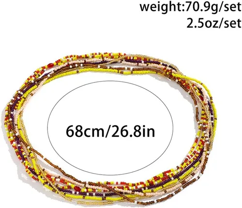 Vista 6 de Cadenas de cuerpo de cintura con cadena de perlas en capas