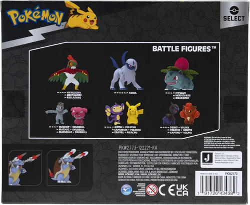 Vista 9 de Pokemon Select Evolution - Paquete de 3 figuras de batalla de Squirtle de 2 pulgadas, Wartortle de 3 pulgadas y figuras de batalla Blastoise de 4.5
