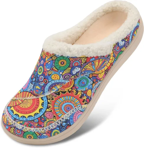 Vista 14 de LeIsfIt Pantuflas anchas para mujer, ajustables, para diabéticos, cálidas, acogedoras, antideslizantes, de espuma viscoelástica, para invierno