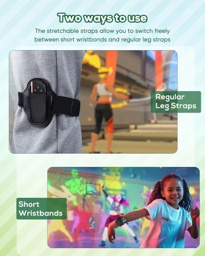 Vista 7 de Paquete de 2 correas de pierna para Nintendo Switch/Switch 2 – Sports Play Soccer/Switch Ring Fit Adventure, para Joy Cons Switch Controller