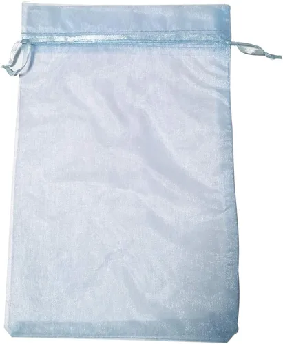 Vista 7 de ATCG 50 bolsas de organza grandes con cordón de 8 x 12 pulgadas, decoración de festivales, bodas, fiestas, bolsas de maquillaje (azul aguamarina)