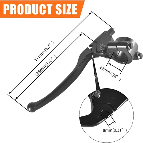 Vista 2 de Palanca de embrague y manija de freno izquierda para 98cc 196cc 6.5HP 5.5hp Coleman CT200U BT200X Trail 200 CC100X CT100U Baja Motovox Mini Bike CRF
