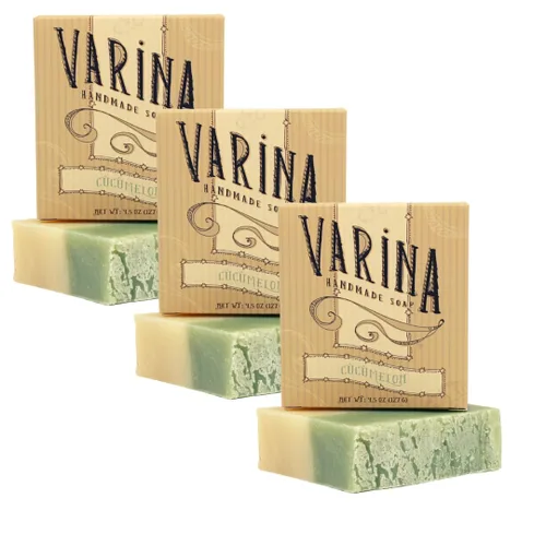 Vista 8 de Varina Jabón en barra de aloe natural 1 variedad – Limpieza suave para pieles sensibles, afrutado – Paquete de 5 – Experimenta una piel sana