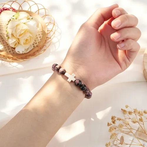 Vista 5 de JOGDIAM Regalos cristianos para mujer, pulsera de cruz, joyería religiosa católica, regalos para mujeres, madrina