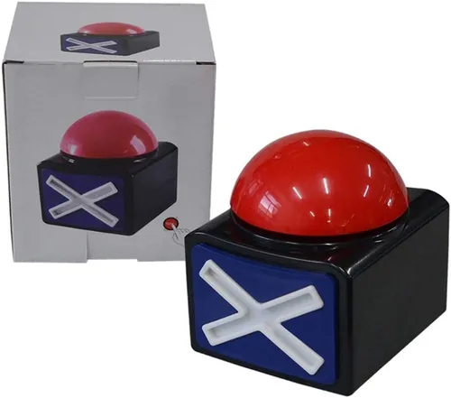 Vista 7 de Zumbador familiar para peleas, paquete de 4 zumbadores de juego con luces y sonido, zumbadores de prueba para noches de trivia, juegos de aula, LED