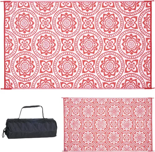 Vista 7 de Stylish Camping 255085 - Tapete reversible de 5 pies por 8 pies, tapete de paja de plástico, tapete grande para exteriores, caravana, patio, patio