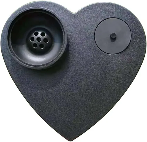 Vista 6 de Conjunto de cachimba de acrílico Modelo Heart Shisha Nargile Sheesha Narguile Chicha Cachimbas Kit (negro)