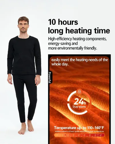 Vista 4 de Conjunto de ropa interior térmica eléctrica para mujer, 22 zonas de calefacción, calefacción eléctrica con USB, equipo de caza de invierno
