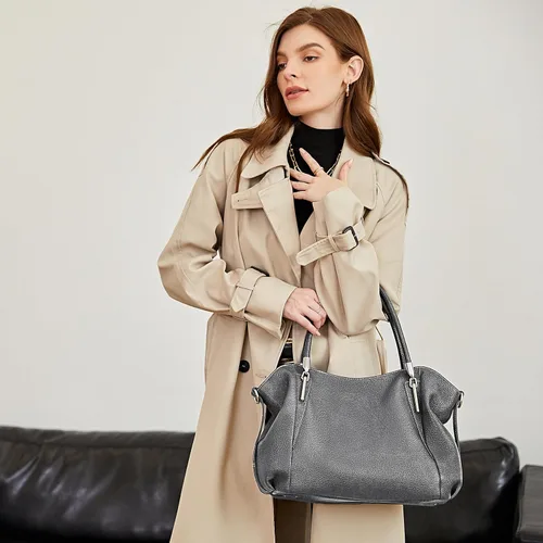 Vista 2 de HESHE Bolsos de cuero para mujer, bolsos de diseñador Hobo, bandolera, bolso de hombro, bolso de mano de trabajo