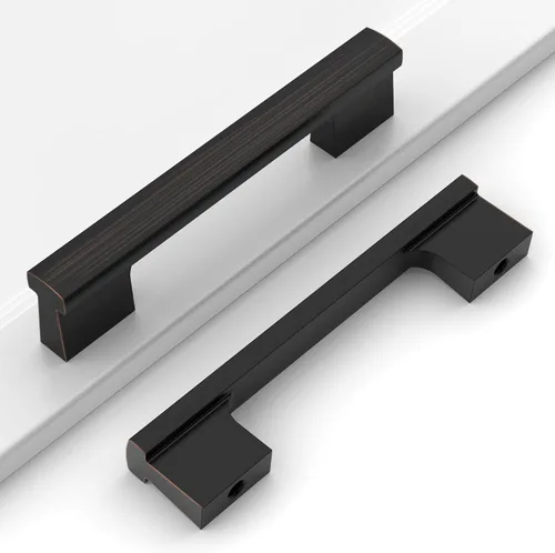 Vista 16 de Paquete de 12 manijas de níquel satinado cepillado de 5 pulgadas (5.039 in) para gabinetes de cocina, tiradores de cajones de cocina, accesorios