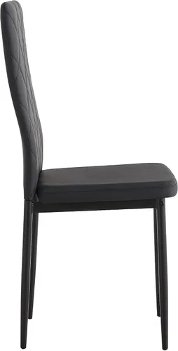 Vista 8 de Yogald - Juego de 4 sillas de comedor modernas con respaldo alto, sillas de comedor de piel sintética con respaldo de rejilla de diamante