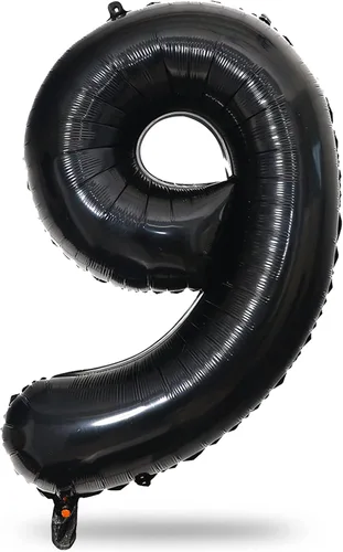 Vista 28 de Globo negro del número 0 para niñas y niños, 40 pulgadas, grande, número 0-9, de papel de aluminio, de Mylar para helio, juego de globos digitales