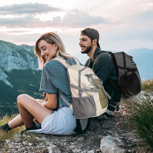 Vista 2 de Mochila de senderismo para mujeres y hombres de 20 litros con bolsillo extraíble para teléfono, mochila de viaje ligera pequeña mochila